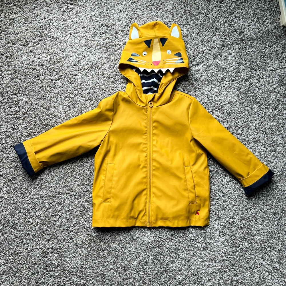 Joules Mustard Yellow Tiger Hooded Raincoat